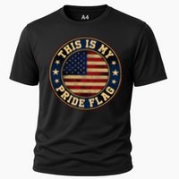 This Is My Pride Flag American Flag Cooling Performance Crew T-Shirt