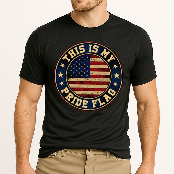This Is My Pride Flag American Flag Cooling Performance Crew T-Shirt