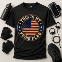 This Is My Pride Flag American Flag Cooling Performance Crew T-Shirt