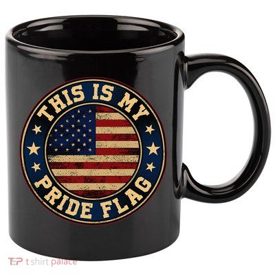This Is My Pride Flag American Flag 11oz C Handle Ceramic Mug