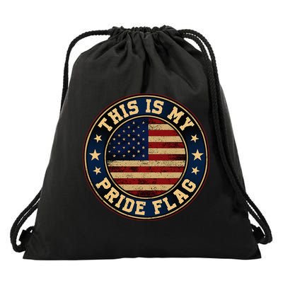 This Is My Pride Flag American Flag Drawstring Bag