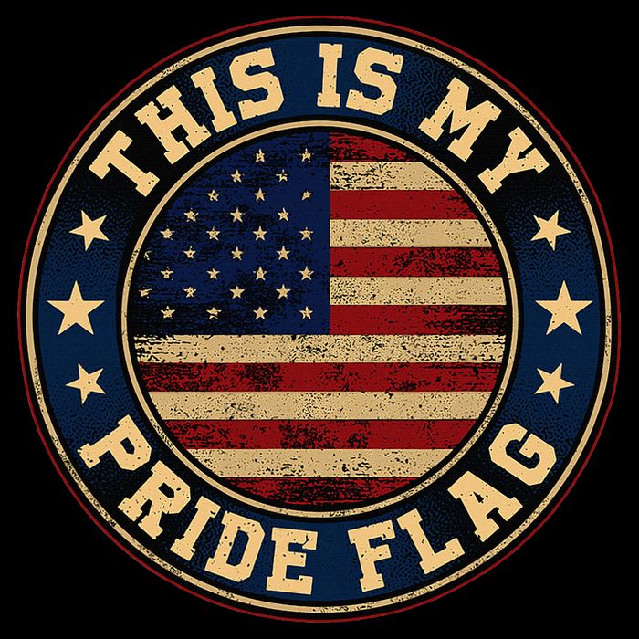 This Is My Pride Flag American Flag Drawstring Bag