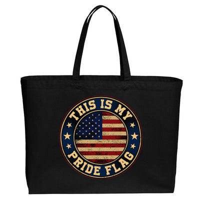 This Is My Pride Flag American Flag Cotton Canvas Jumbo Tote