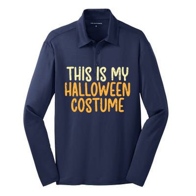 This Is My Halloween Costume Funny Lazy Easy Silk Touch Performance Long Sleeve Polo