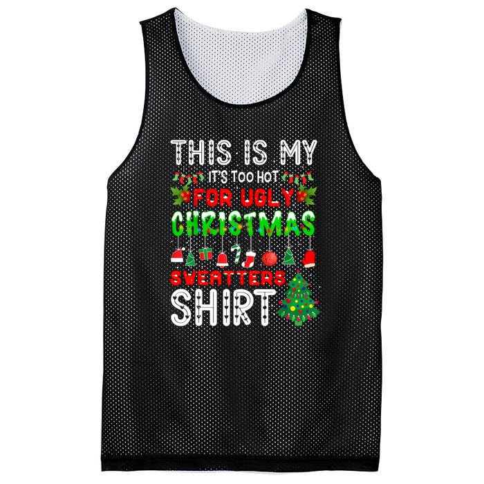 This Is My Its Too Hot Christmas Funny Mesh Reversible Basketball Jersey Tank