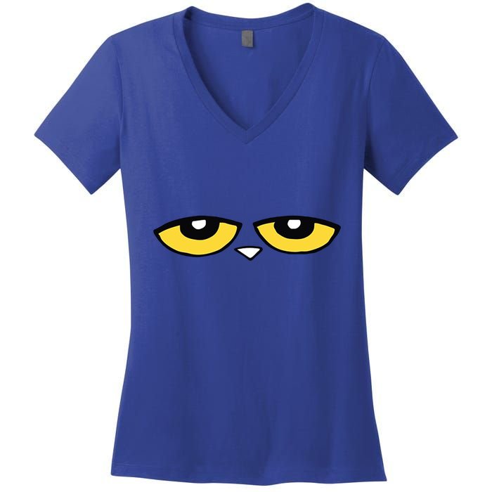This Is My Book Character Costume Blue Cat Reading Day Women's V-Neck T-Shirt