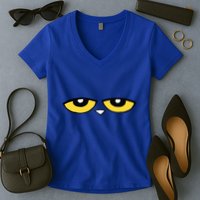This Is My Book Character Costume Blue Cat Reading Day Women's V-Neck T-Shirt