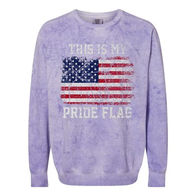 This Is My Pride Flag USA American 4th of July Patriotic Colorblast Crewneck Sweatshirt