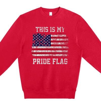 This Is My Pride Flag USA American 4th of July Patriotic Premium Crewneck Sweatshirt