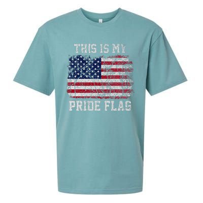 This Is My Pride Flag USA American 4th of July Patriotic Sueded Cloud Jersey T-Shirt