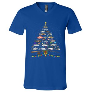 This Is My Christmas Funny Xmas Christmas Merry Fishmas Gift V-Neck T-Shirt