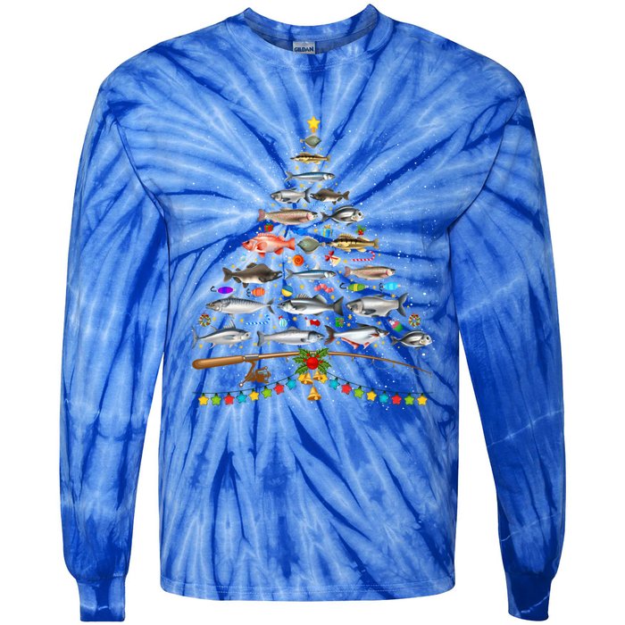 This Is My Christmas Funny Xmas Christmas Merry Fishmas Gift Tie-Dye Long Sleeve Shirt