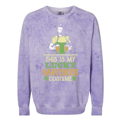 This Is My Lucky Bartender Costume St Patty's Bar Gift Colorblast Crewneck Sweatshirt