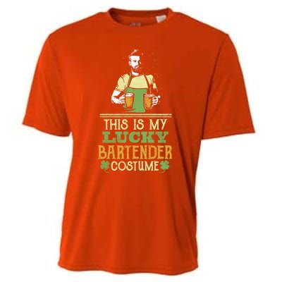 This Is My Lucky Bartender Costume St Patty's Bar Gift Cooling Performance Crew T-Shirt