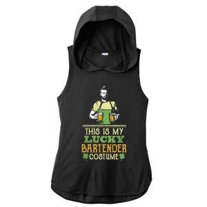 This Is My Lucky Bartender Costume St Patty's Bar Gift Ladies PosiCharge Tri-Blend Wicking Draft Hoodie Tank