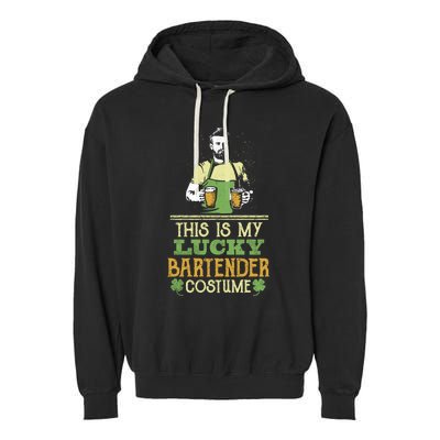 This Is My Lucky Bartender Costume St Patty's Bar Gift Garment-Dyed Fleece Hoodie