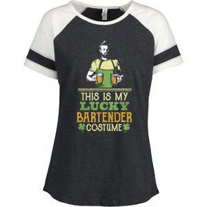 This Is My Lucky Bartender Costume St Patty's Bar Gift Enza Ladies Jersey Colorblock Tee