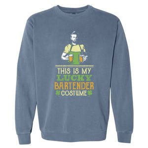 This Is My Lucky Bartender Costume St Patty's Bar Gift Garment-Dyed Sweatshirt