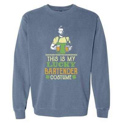 This Is My Lucky Bartender Costume St Patty's Bar Gift Garment-Dyed Sweatshirt