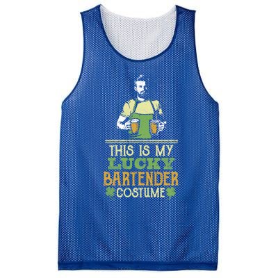 This Is My Lucky Bartender Costume St Patty's Bar Gift Mesh Reversible Basketball Jersey Tank