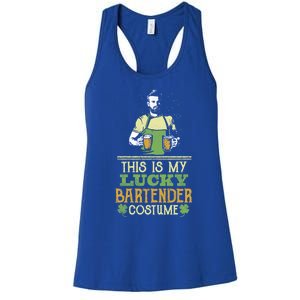 This Is My Lucky Bartender Costume St Patty's Bar Gift Women's Racerback Tank