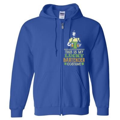 This Is My Lucky Bartender Costume St Patty's Bar Gift Full Zip Hoodie