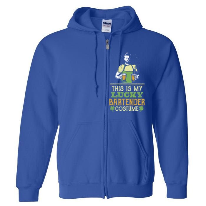 This Is My Lucky Bartender Costume St Patty's Bar Gift Full Zip Hoodie