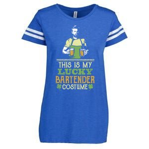 This Is My Lucky Bartender Costume St Patty's Bar Gift Enza Ladies Jersey Football T-Shirt