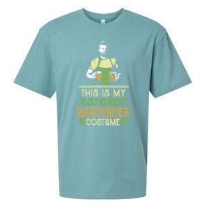 This Is My Lucky Bartender Costume St Patty's Bar Gift Sueded Cloud Jersey T-Shirt