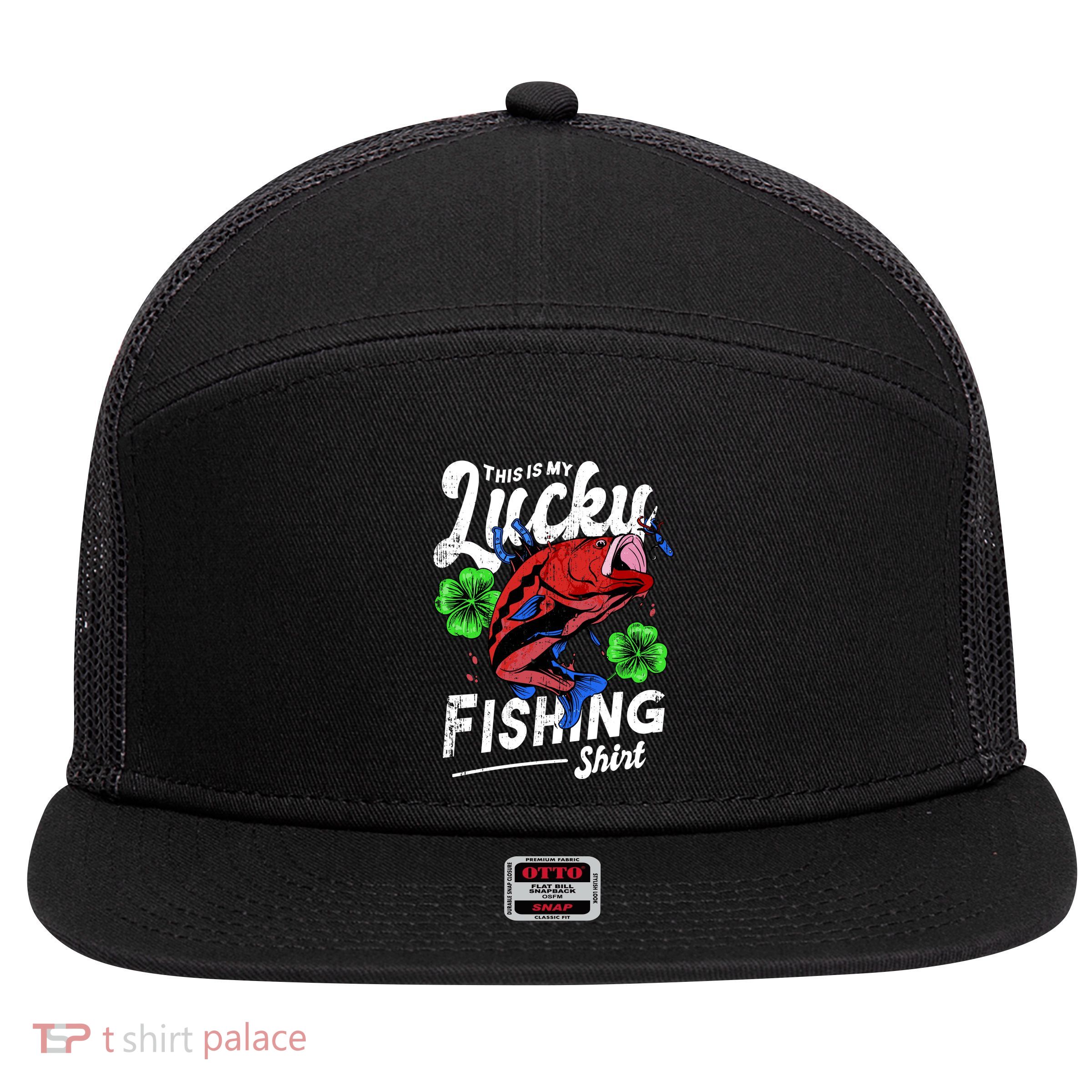 This Is My Lucky Fishing Shirt 7 Panel Mesh Trucker Snapback Hat