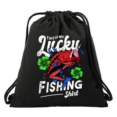 This Is My Lucky Fishing Shirt Drawstring Bag