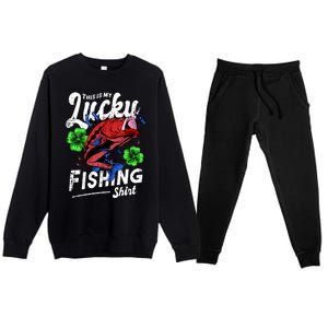 This Is My Lucky Fishing Shirt Premium Crewneck Sweatsuit Set