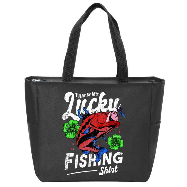 This Is My Lucky Fishing Shirt Zip Tote Bag