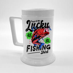 This Is My Lucky Fishing Shirt Beer Stein