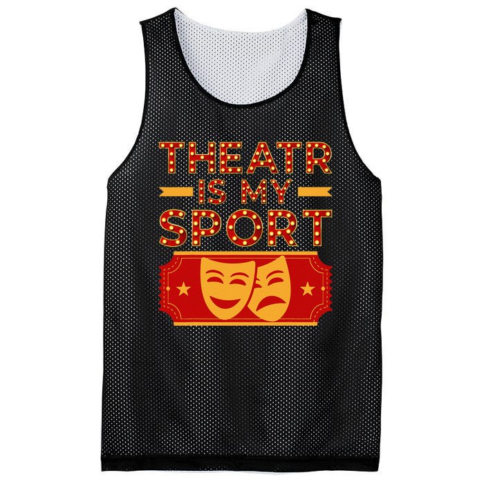 Theater Is My Sport Broadway Drama Acting Lovers Novelty Mesh Reversible Basketball Jersey Tank