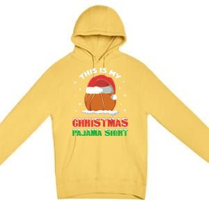 This Is My Christmas Pajama Funny Cute Basketball Santa Gift Premium Pullover Hoodie