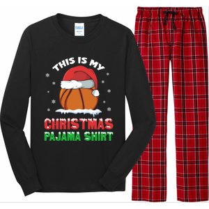 This Is My Christmas Pajama Funny Cute Basketball Santa Gift Long Sleeve Pajama Set