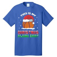 This Is My Christmas Pajama Funny Cute Basketball Santa Gift Tall T-Shirt