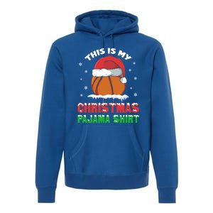 This Is My Christmas Pajama Funny Cute Basketball Santa Gift Premium Hoodie