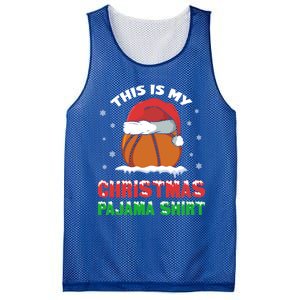 This Is My Christmas Pajama Funny Cute Basketball Santa Gift Mesh Reversible Basketball Jersey Tank