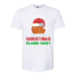 This Is My Christmas Pajama Funny Cute Basketball Santa Gift Softstyle CVC T-Shirt