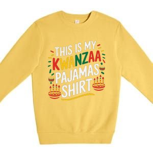 This Is My Kwanzaa Pajamas Kinara Funny African American Premium Crewneck Sweatshirt