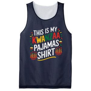 This Is My Kwanzaa Pajamas Kinara Funny African American Mesh Reversible Basketball Jersey Tank