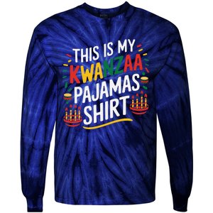 This Is My Kwanzaa Pajamas Kinara Funny African American Tie-Dye Long Sleeve Shirt