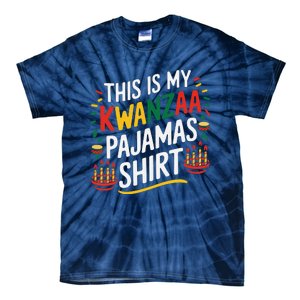 This Is My Kwanzaa Pajamas Kinara Funny African American Tie-Dye T-Shirt