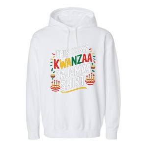 This Is My Kwanzaa Pajamas Kinara Funny African American Garment-Dyed Fleece Hoodie