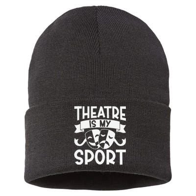 Theatre Is My Sport Musical Theater Broadway NerdS Novelty Sustainable Knit Beanie