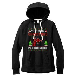 This Is My Christmas Pajama Flight Attendant Ugly Gift Women's Fleece Hoodie