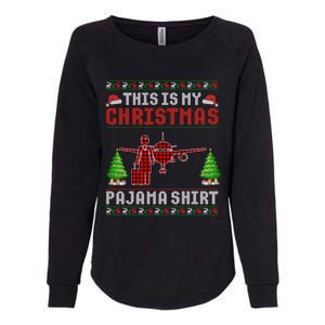 This Is My Christmas Pajama Flight Attendant Ugly Gift Womens California Wash Sweatshirt