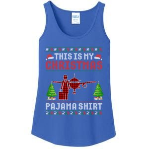 This Is My Christmas Pajama Flight Attendant Ugly Gift Ladies Essential Tank